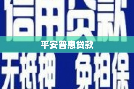 中区平安普惠贷款