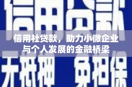 中区信用社贷款，助力小微企业与个人发展的金融桥梁
