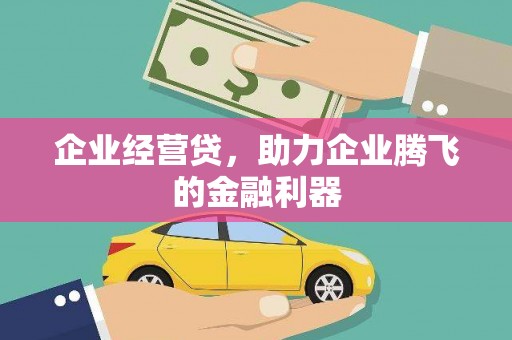 中区企业经营贷，助力企业腾飞的金融利器