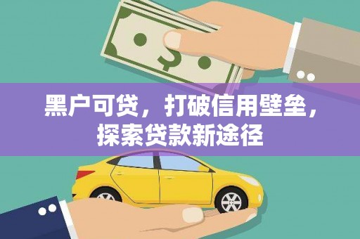 中区黑户可贷，打破信用壁垒，探索贷款新途径