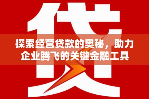 中区探索经营贷款的奥秘，助力企业腾飞的关键金融工具