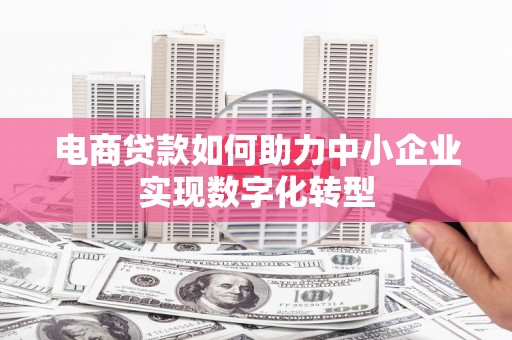 中区电商贷款如何助力中小企业实现数字化转型