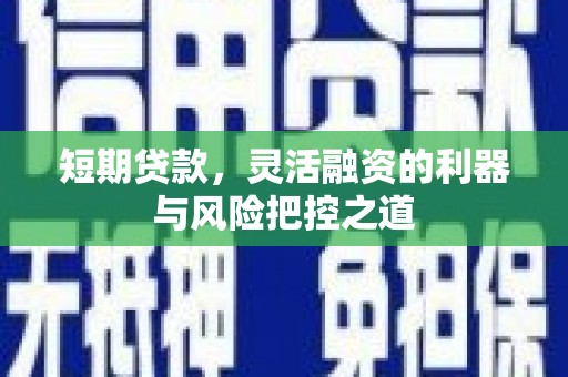 中区短期贷款，灵活融资的利器与风险把控之道