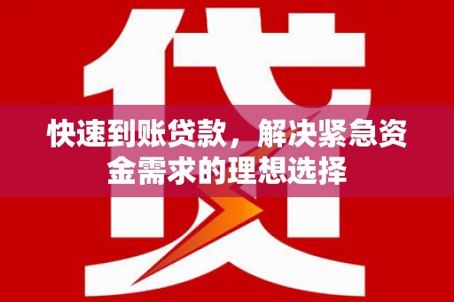 中区快速到账贷款，解决紧急资金需求的理想选择
