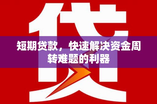 中区短期贷款，快速解决资金周转难题的利器