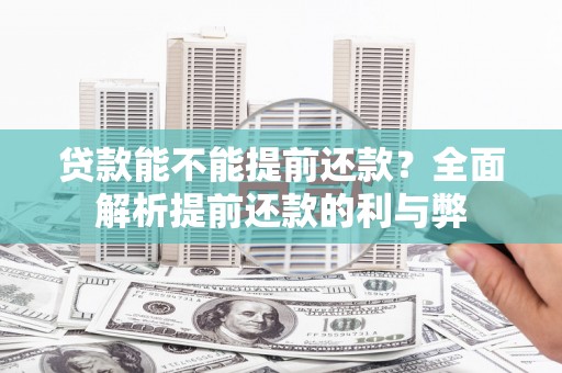 中区贷款能不能提前还款？全面解析提前还款的利与弊