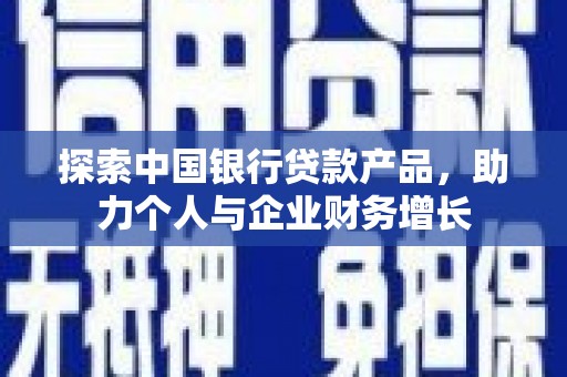 中区探索中国银行贷款产品，助力个人与企业财务增长
