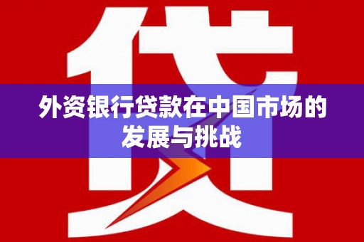 中区外资银行贷款在中国市场的发展与挑战