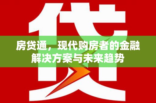 中区房贷通，现代购房者的金融解决方案与未来趋势
