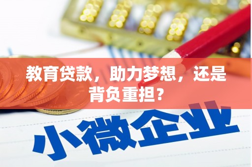 中区教育贷款，助力梦想，还是背负重担？