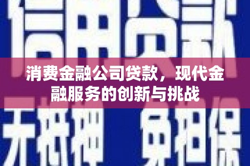 中区消费金融公司贷款，现代金融服务的创新与挑战