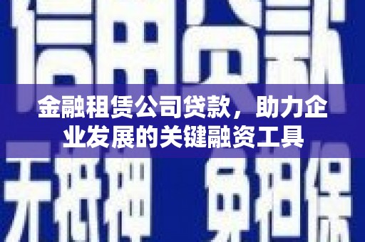 中区金融租赁公司贷款，助力企业发展的关键融资工具