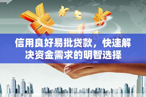 中区信用良好易批贷款，快速解决资金需求的明智选择