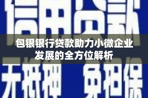 中区包银银行贷款助力小微企业发展的全方位解析