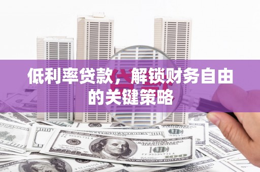 中区低利率贷款，解锁财务自由的关键策略