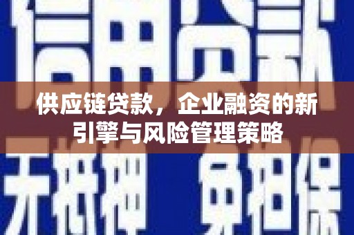 中区供应链贷款，企业融资的新引擎与风险管理策略
