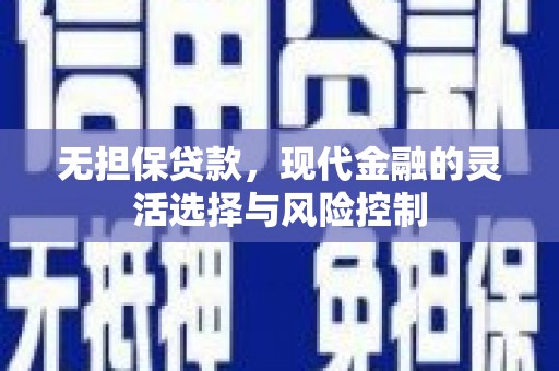 中区无担保贷款，现代金融的灵活选择与风险控制
