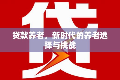 中区贷款养老，新时代的养老选择与挑战