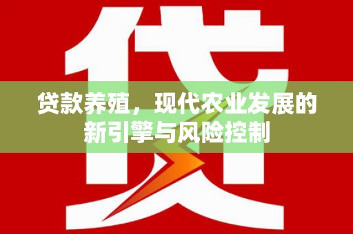 中区贷款养殖，现代农业发展的新引擎与风险控制