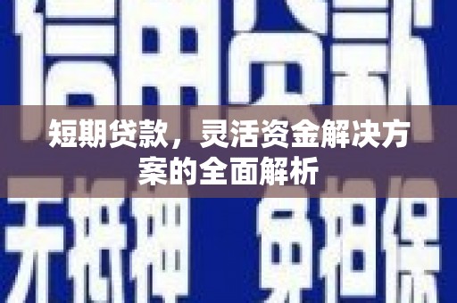 中区短期贷款，灵活资金解决方案的全面解析