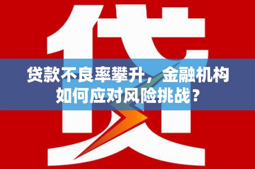 中区贷款不良率攀升，金融机构如何应对风险挑战？