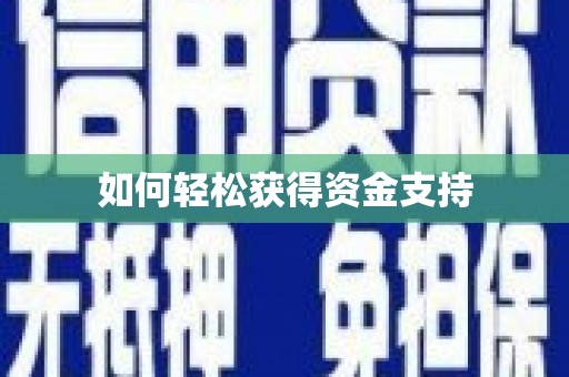 中区如何轻松获得资金支持