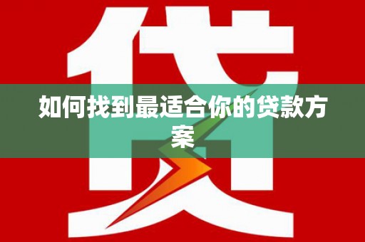 中区如何找到最适合你的贷款方案