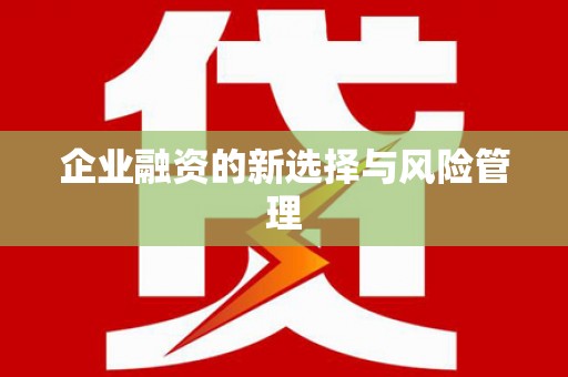 中区企业融资的新选择与风险管理