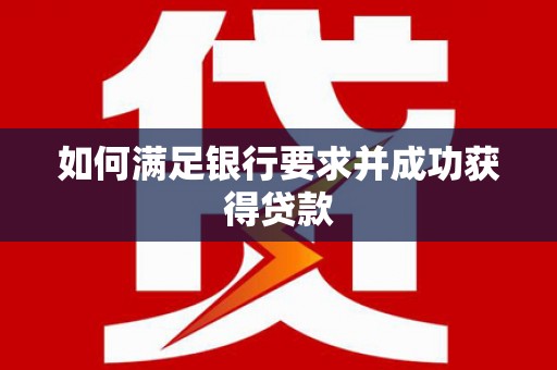 中区如何满足银行要求并成功获得贷款